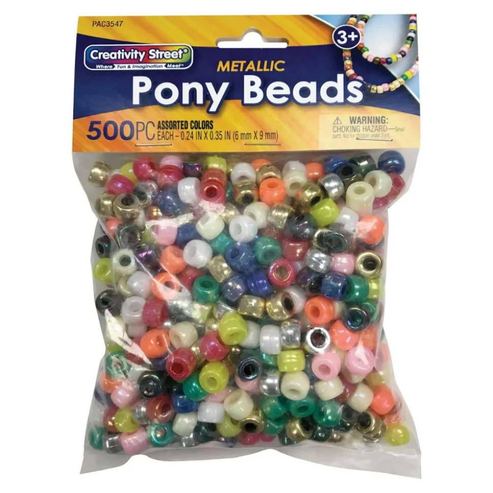 Metallic 6mm Pony Beads 1,500 Pieces