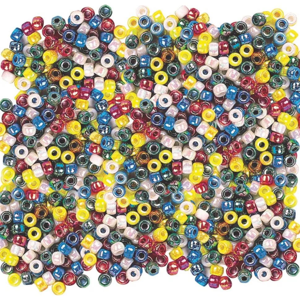 Metallic 6mm Pony Beads 1,500 Pieces