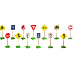 Miniature Traffic Signs 7" High 13 Pieces