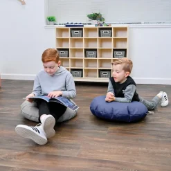 Mini Round Poufs with Handle Set of 2