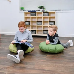Mini Round Poufs with Handle Set of 2