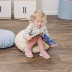 Mini Round Poufs with Handle Set of 2