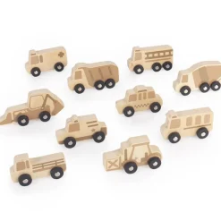 Mini Wooden Vehicles 10 Pieces