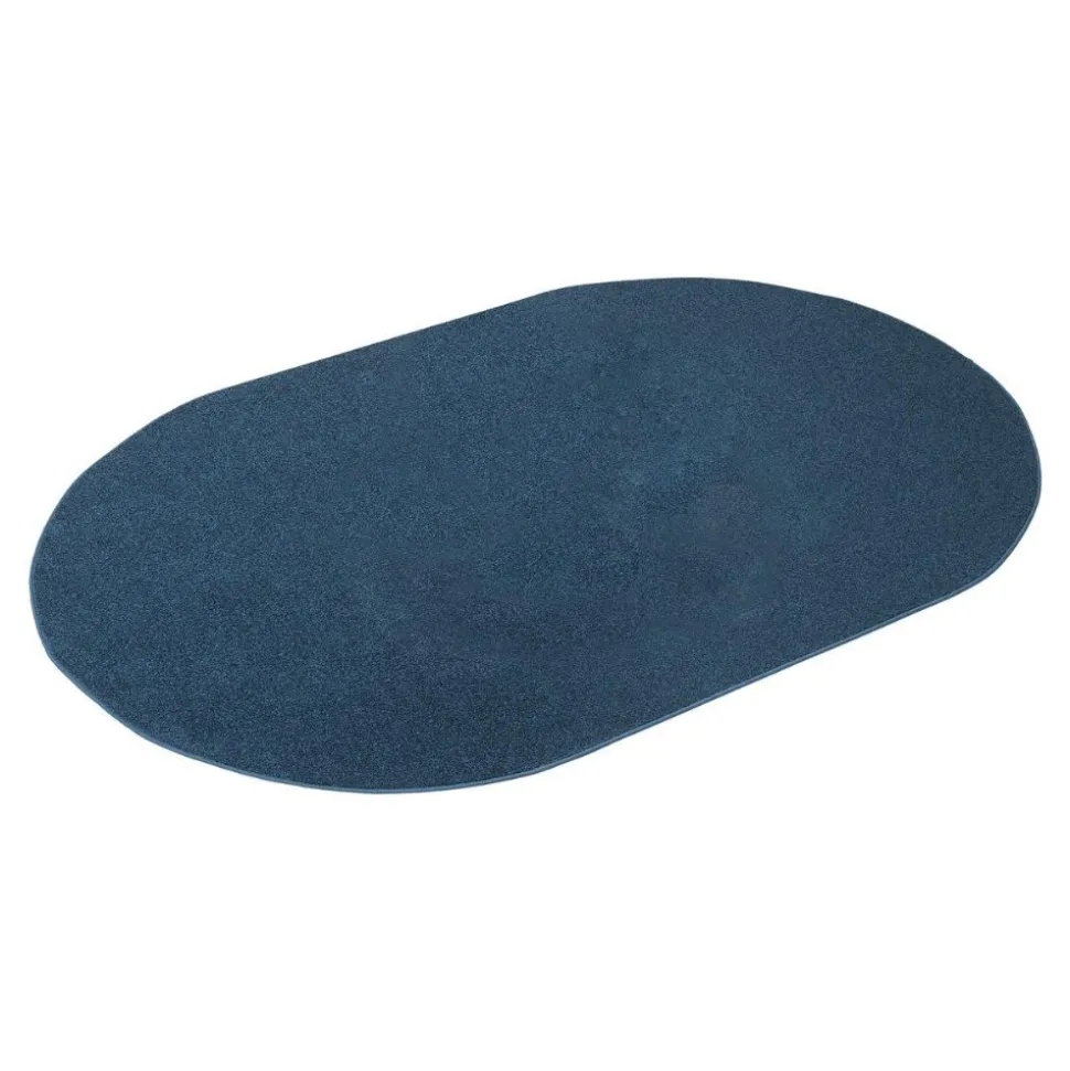 Mt. St. Helens Solid Color Carpet Blueberry Blue 8'3" x 11'8" Oval