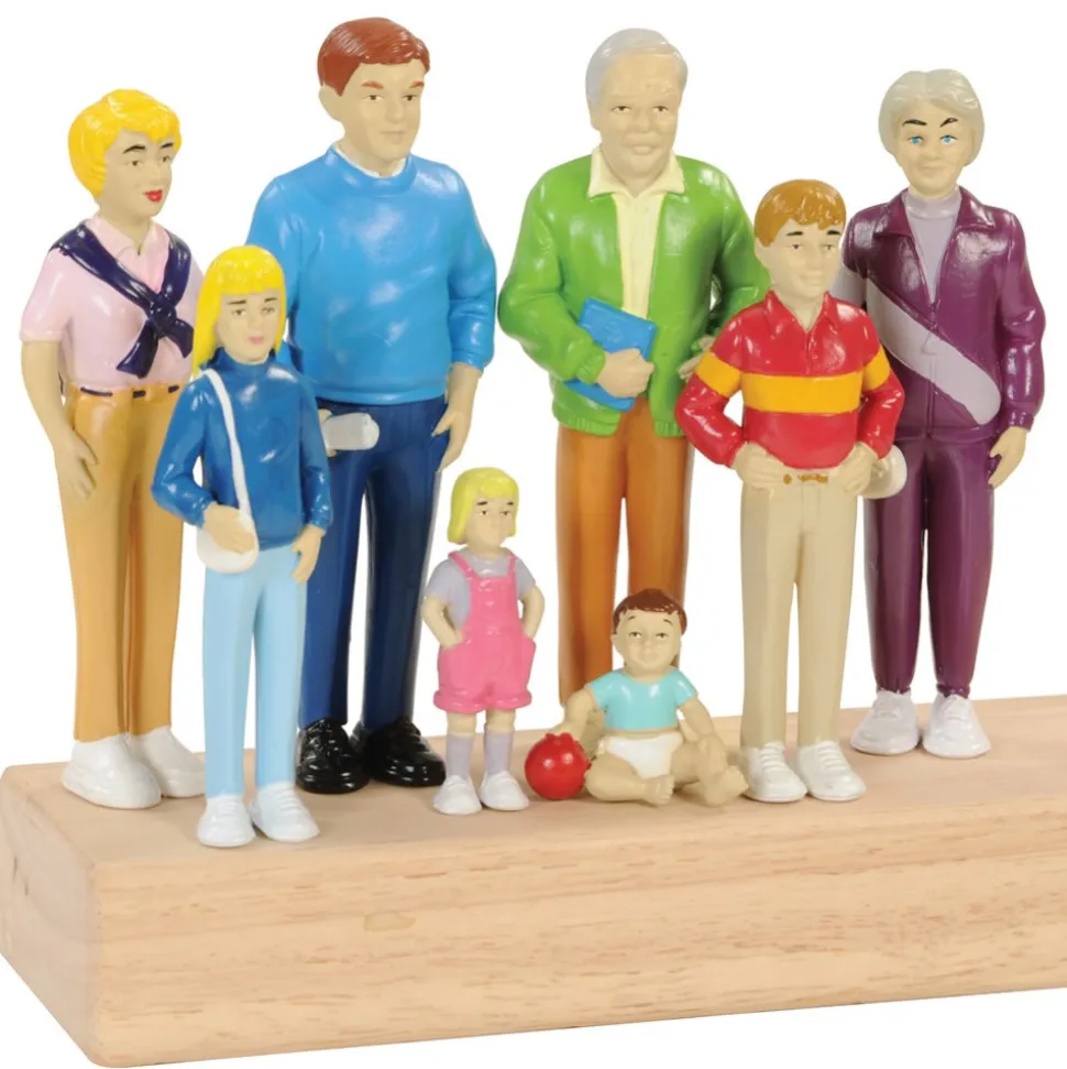 Multi-Generational Block Family Play Set Caucasian
