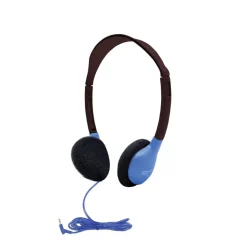 Multi Pack Deluxe Foam 24 Personal Headphones in Blue with Carry Case