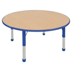 Nature Color Chunky 48" Round Table with Adjustable Legs