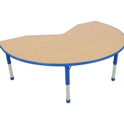 Nature Color Chunky 48" x 72" Kidney Table with Adjustable Legs