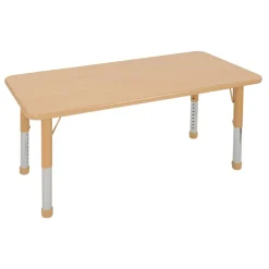 Nature Color Chunky 30" x 36" Rectangle Table with Adjustable Legs