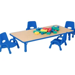 Nature Color Chunky 30" x 60" Table with Adjustable Legs