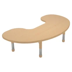 Nature Color Chunky 32" x 60" Toddler Jelly Bean Table with 12-16" Adj. Legs- Natural
