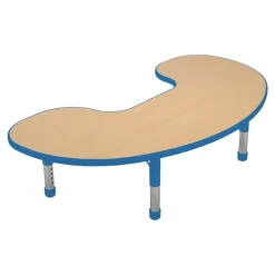 Nature Color Chunky 32" x 60" Toddler Jelly Bean Table with 12-16" Adj. Legs Blue