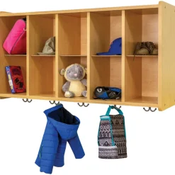 Nature Color 10 Cubbie Wall Locker Natural