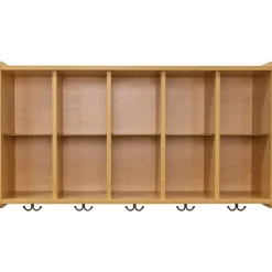 Nature Color 10 Cubbie Wall Locker Natural