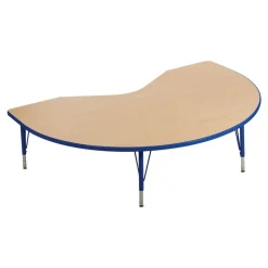 Nature Color 48" x 72" Kidney Table with Adjustable Legs
