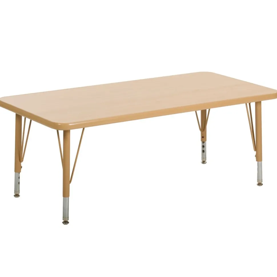 Nature Color 30" x 72" Rectangle Table with Adjustable Legs