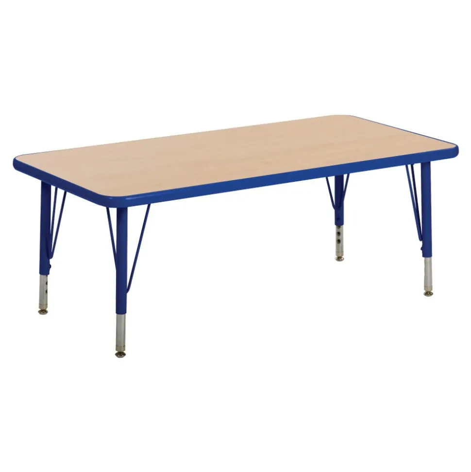 Nature Color 30" x 48" Rectangle Table with Adjustable Legs