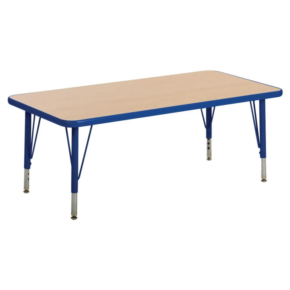Nature Color 24" x 36" Rectangle Table with Adjustable Legs