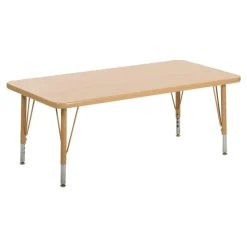 Nature Color 30" x 36" Rectangle Table with Adjustable Legs