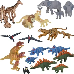 Nature Tube Dinosaurs and African Wildlife Set