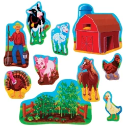 Old MacDonald Bilingual Rhymes Felt Set 10 Pieces