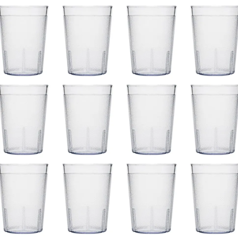 8 oz. Clear Stackable Tumbler Set of 12