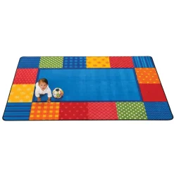 Pattern Blocks Primary Colors Rug 6' x 9' Rectangle