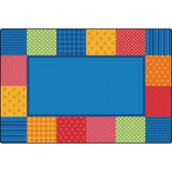 Pattern Blocks Primary Colors Rug 6' x 9' Rectangle