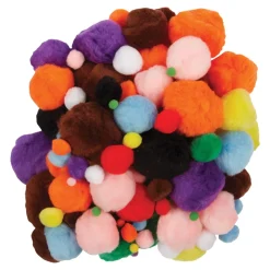 Pom Poms with Bright Hues 200 CountAssorted Sizes