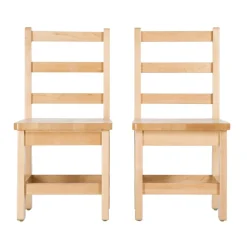 Premium Solid Maple Chairs 12" Seat Height Set of 2