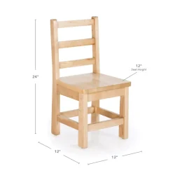 Premium Solid Maple Chairs 12" Seat Height Set of 2