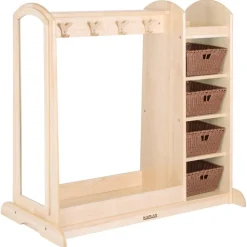 Premium Solid Maple Dress-Up Center with 4 Baskets