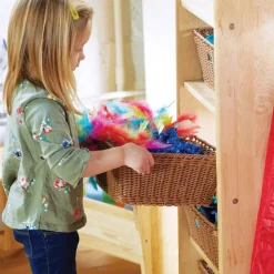 Premium Solid Maple Dress-Up Center with 4 Baskets
