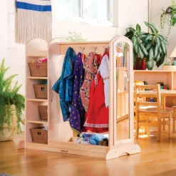 Premium Solid Maple Dress-Up Center with 4 Baskets