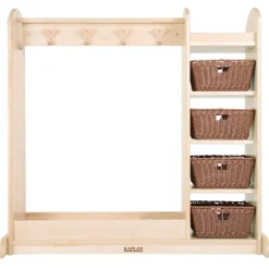 Premium Solid Maple Dress-Up Center with 4 Baskets
