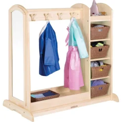 Premium Solid Maple Dress-Up Center with 4 Baskets