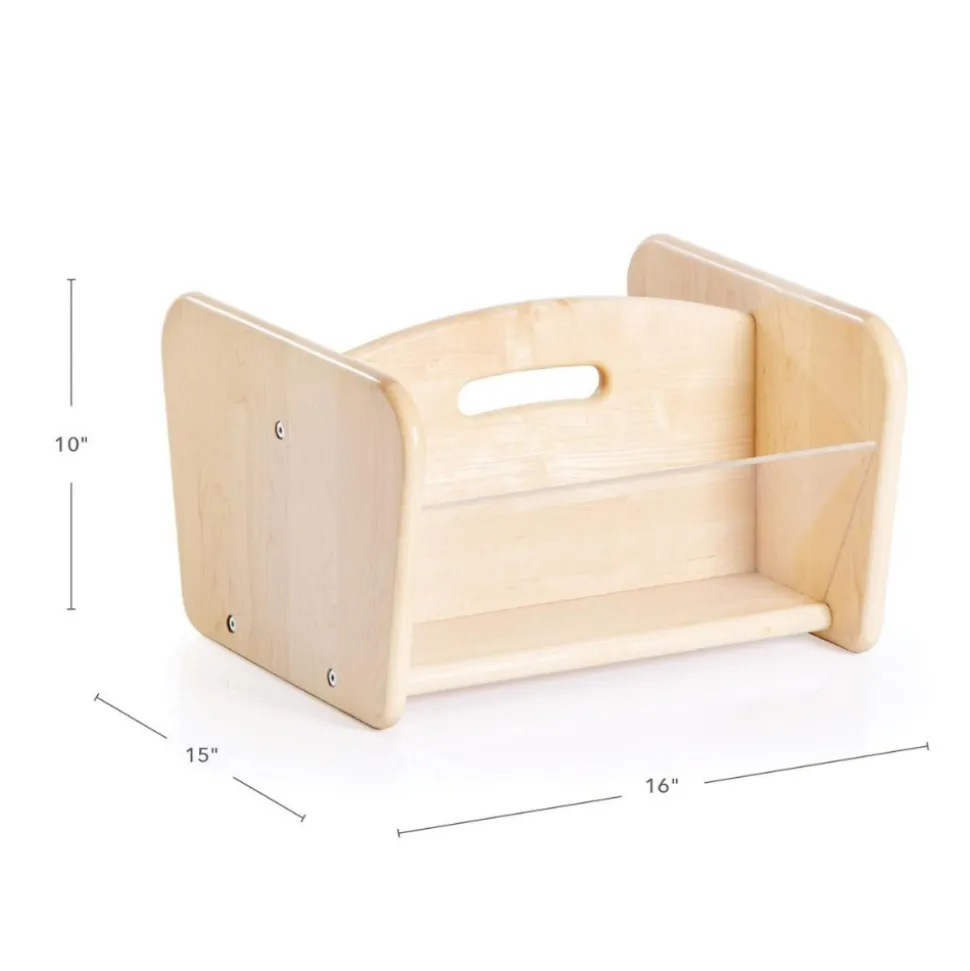 Premium Solid Maple "I Can See" Book Bin