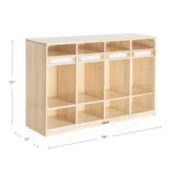 Premium Solid Maple 4-Section Toddler Locker