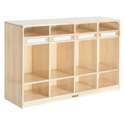Premium Solid Maple 4-Section Toddler Locker