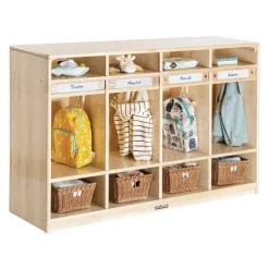 Premium Solid Maple 4-Section Toddler Locker