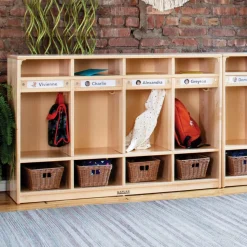 Premium Solid Maple 4-Section Toddler Locker