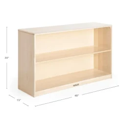 Premium Solid Maple 2-Shelf Storage Solid Back