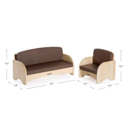 Premium Solid Maple Toddler Couch and Chair