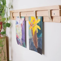 Premium Solid Maple Wooden Art Display Bar for Wall Mounting