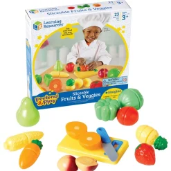 Pretend Play Sliceable Fruits and Veggies 23 Pieces