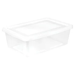 12 Quart Clear Storage Box with White Lid