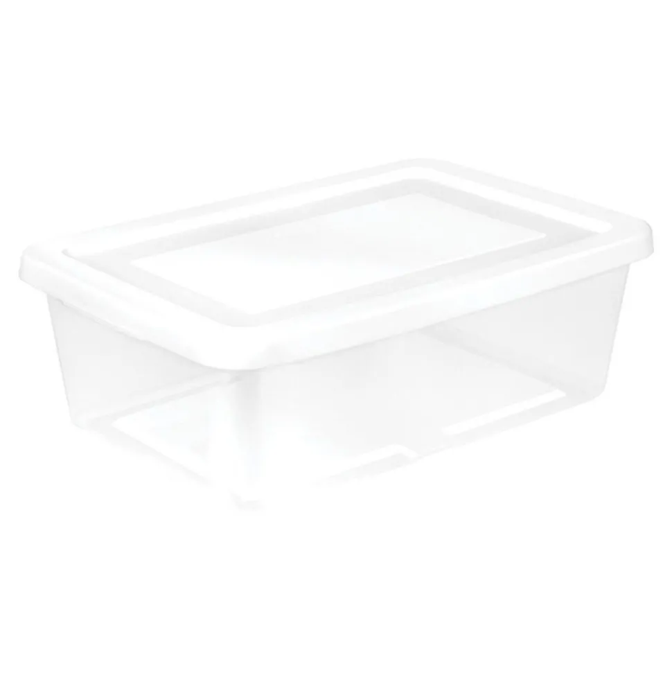 12 Quart Clear Storage Box with White Lid