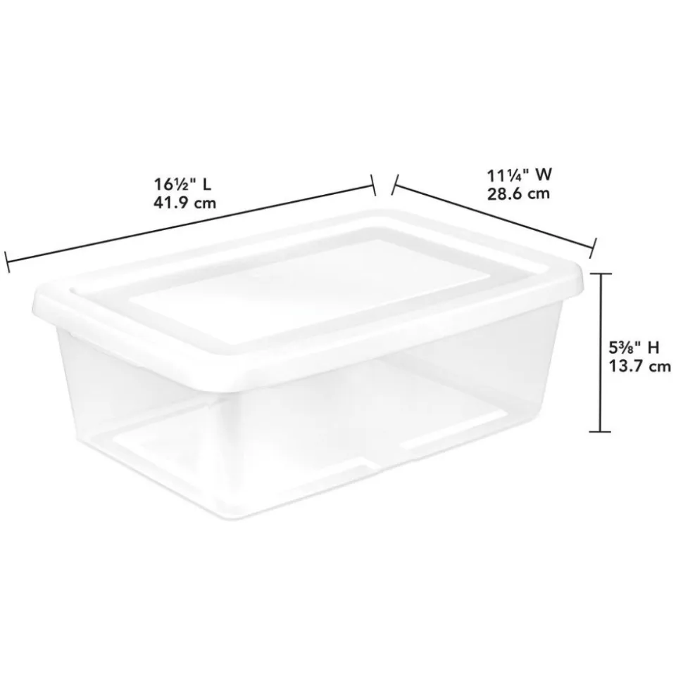 12 Quart Clear Storage Box with White Lid