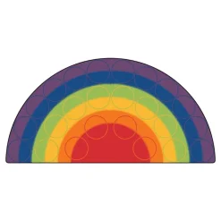 Rainbow Rows Seating Rug 6' x 12' Semicircle