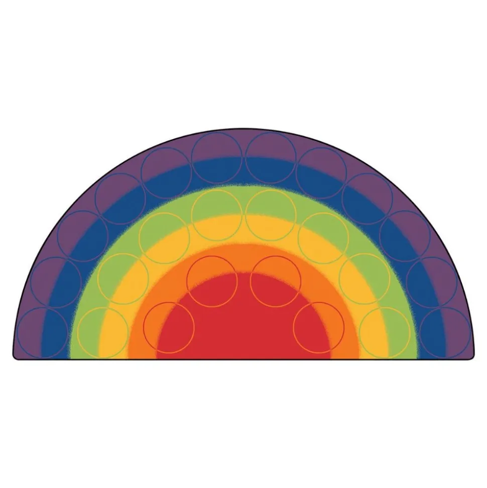 Rainbow Rows Seating Rug 6' x 12' Semicircle